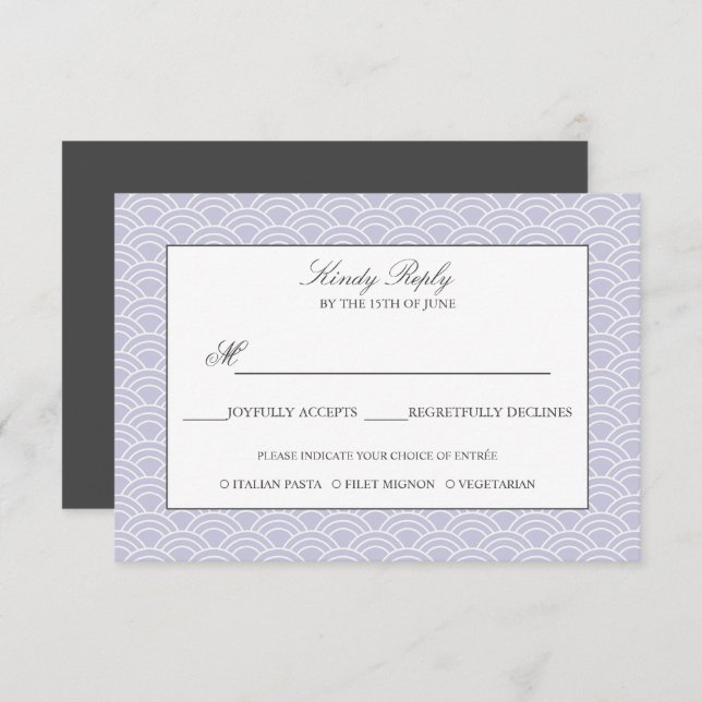 Seigaiha | Dusty Lilac Japanese wave menu option (Front/Back)