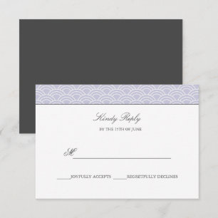 Seigaiha   Dusty Lilac Japanese wave wedding rsvp Card