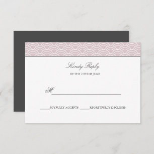 Seigaiha Dusty Rose Japanese wave wedding rsvp