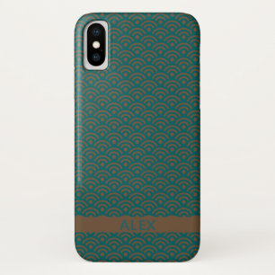 Seigaiha Japanese Pattern Personalized Name Case-Mate iPhone Case