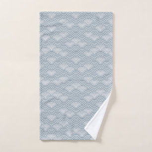Seigaiha Ocean Waves Japanese Blue Pattern Hand Towel