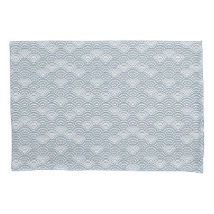 Seigaiha Ocean Waves Japanese Blue Pattern Pillowcase
