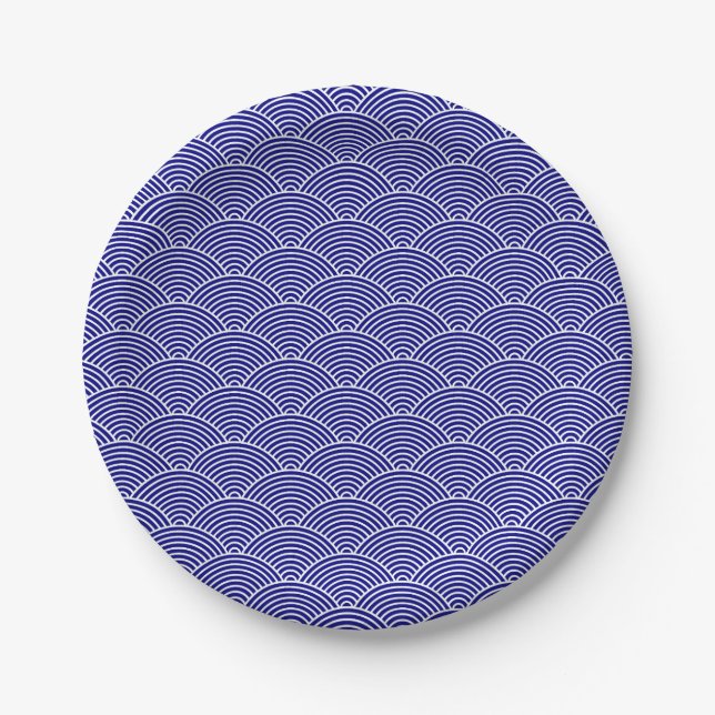 Seigaiha wave paper plate (Front)