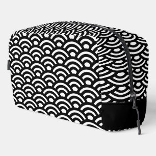 Seigaiha, Waves, Japanese, Black and White Dopp Kit