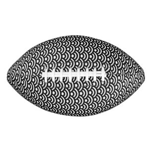 Seigaiha, Waves, Japanese, Black and White Football