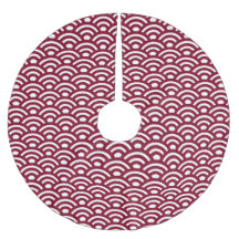 Seigaiha, Waves, Japanese, Burgundy and White