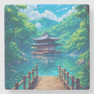 (Seijaku no Kohan) - Lakeside Serenity Stone Coaster