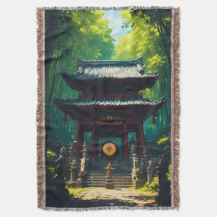 "Seijaku no Mon" – Gate of Tranquillity Throw Blanket