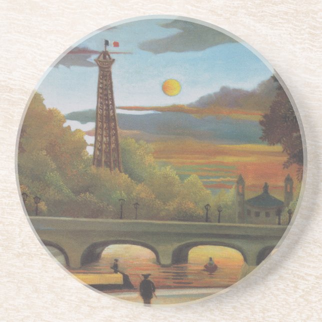 Seine and Eiffel Tower at Sunset by Henri Rousseau Coaster (Front)