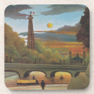 Seine and Eiffel Tower at Sunset by Henri Rousseau Coaster