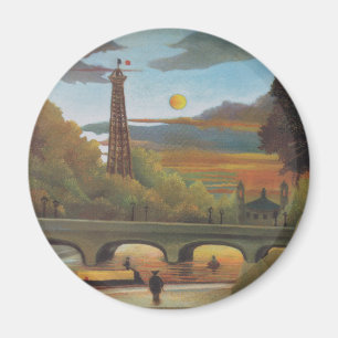 Seine and Eiffel Tower at Sunset by Henri Rousseau Magnet