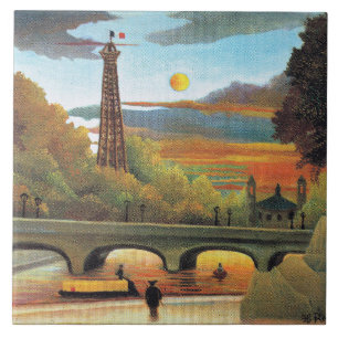Seine and Eiffel Tower in Sunset, Tile