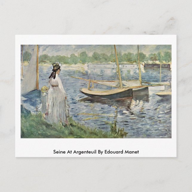 Seine At Argenteuil By Edouard Manet Postcard (Front)