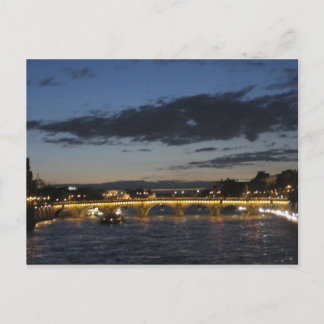 Seine Bridge at Dusk Postcard