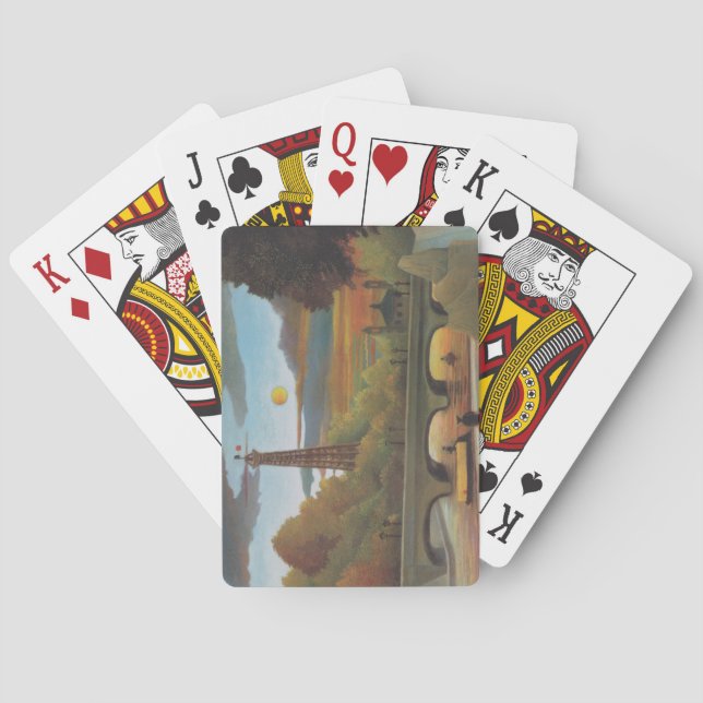 Seine & Eiffel Tower in the Sunset (Paris, France) Playing Cards (Back)