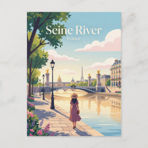 Seine River Banks France Postcard