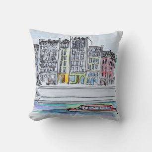 Seine River Ile Saint-Louis, Paris Cushion