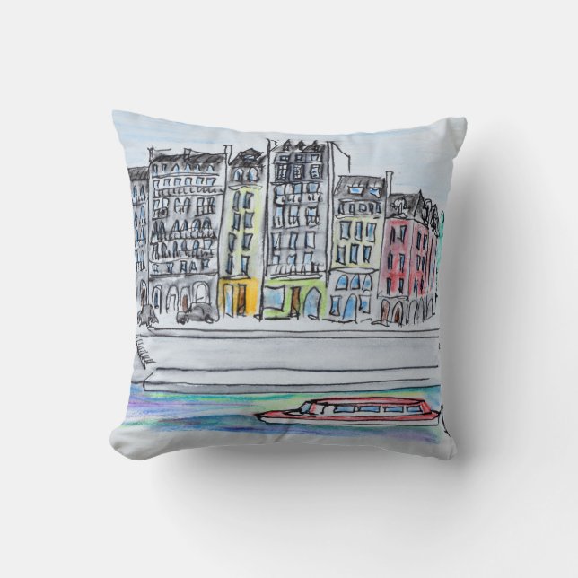 Seine River | Ile Saint-Louis, Paris Cushion (Front)