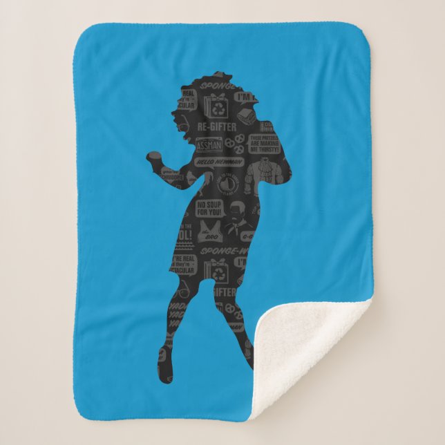 Seinfeld | Elaine Dance Silhouette Sherpa Blanket (Front)