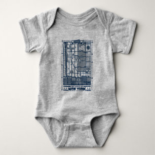 Seinfeld Hot Spots of New York Map Baby Bodysuit
