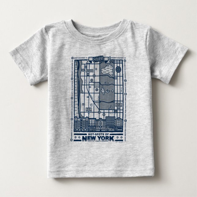 Seinfeld | Hot Spots of New York Map Baby T-Shirt (Front)