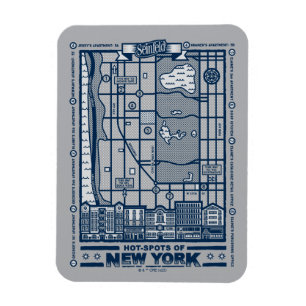 Seinfeld   Hot Spots of New York Map Magnet