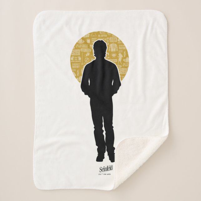 Seinfeld | Jerry Seinfeld Silhouette Sherpa Blanket (Front)