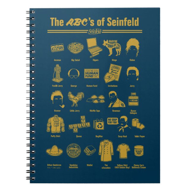 Seinfeld | The ABC's of Seinfeld Infographic Notebook (Front)
