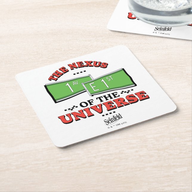 Seinfeld | The Nexus of the Universe Square Paper Coaster (Angled)