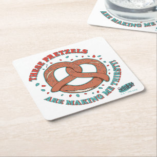 Seinfeld These Pretzels are Making Me Thirsty Square Paper Coaster