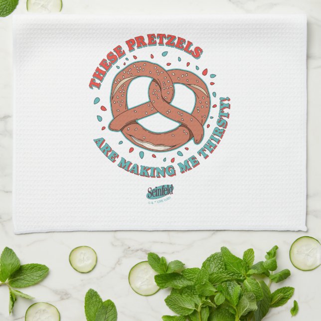 Seinfeld | These Pretzels are Making Me Thirsty Tea Towel (Folded)