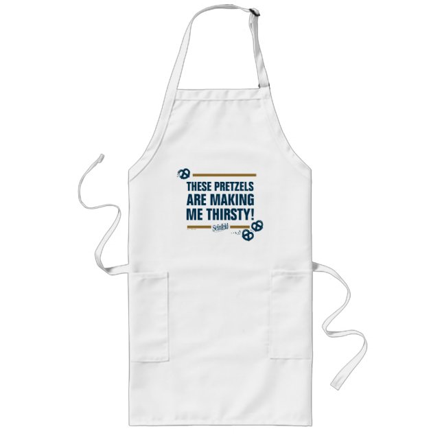 Seinfeld | "These Pretzels" Typography Graphic Long Apron (Front)
