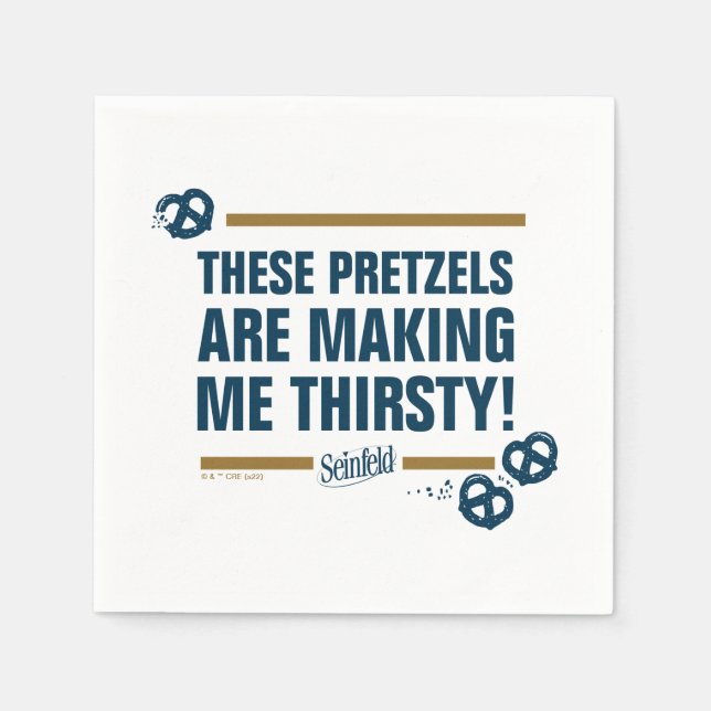 Seinfeld | "These Pretzels" Typography Graphic Napkin (Front)