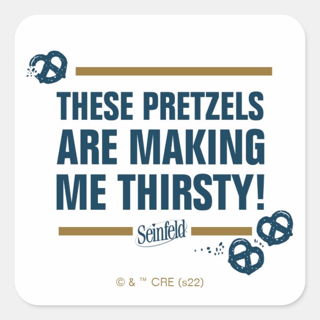Seinfeld | "These Pretzels" Typography Graphic Square Sticker (Front)