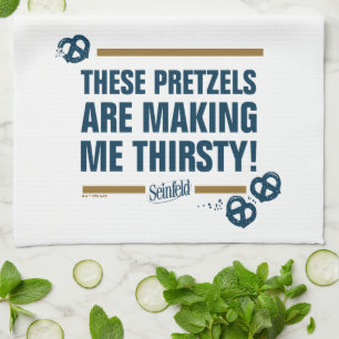Seinfeld "These Pretzels" Typography Graphic Tea Towel