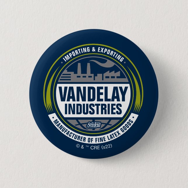 Seinfeld | Vandelay Industries Logo 6 Cm Round Badge (Front)