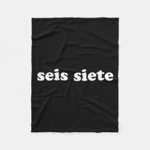 Seis Siete 67 Six Seven Meme Gen Alpha Slang Spani Fleece Blanket