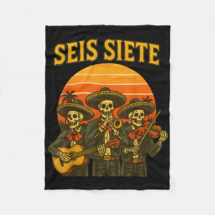 Seis Siete Funny 67 Meme Mexican Los Muertos Calav Fleece Blanket