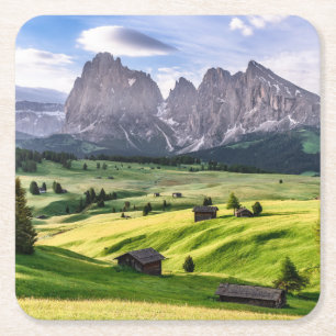 Seiser Alm   Dolomite Alps, Italy Square Paper Coaster