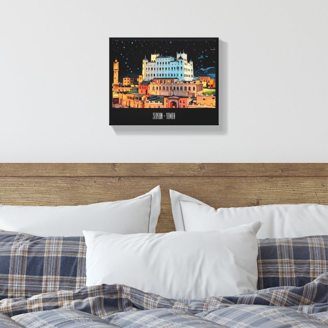 Seiyun City - Yemen Canvas Print (Insitu(Bedroom))