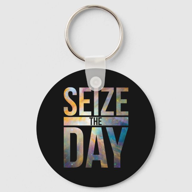 Seize the Day Black Key Ring (Front)