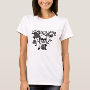 Seize the Day - Black Roses - Memento Mori Skull T-Shirt