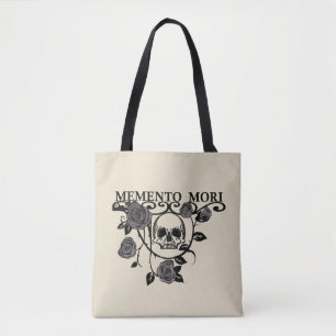 Seize the Day - Black Roses - Memento Mori Skull Tote Bag