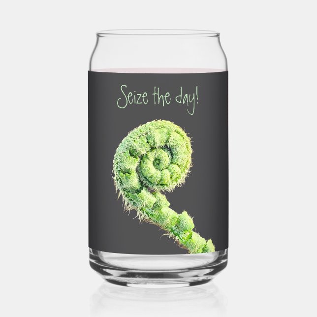 Seize the day can glass (Front)