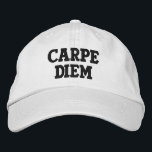 "Seize the Day" Carpe Diem (Latin) Embroidered Hat<br><div class="desc">Carpe Diem is Latin for "Seize the Day." Remind yourself and others to take each day as an opportunity.</div>