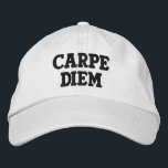 "Seize the Day" Carpe Diem (Latin) Embroidered Hat<br><div class="desc">Carpe Diem is Latin for "Seize the Day." Remind yourself and others to take each day as an opportunity.</div>