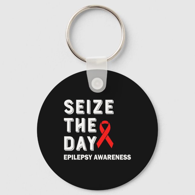 Seize The Day Epilepsy Awareness  Key Ring (Front)