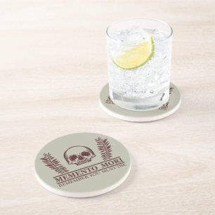Seize the Day Memento Mori skull Coaster