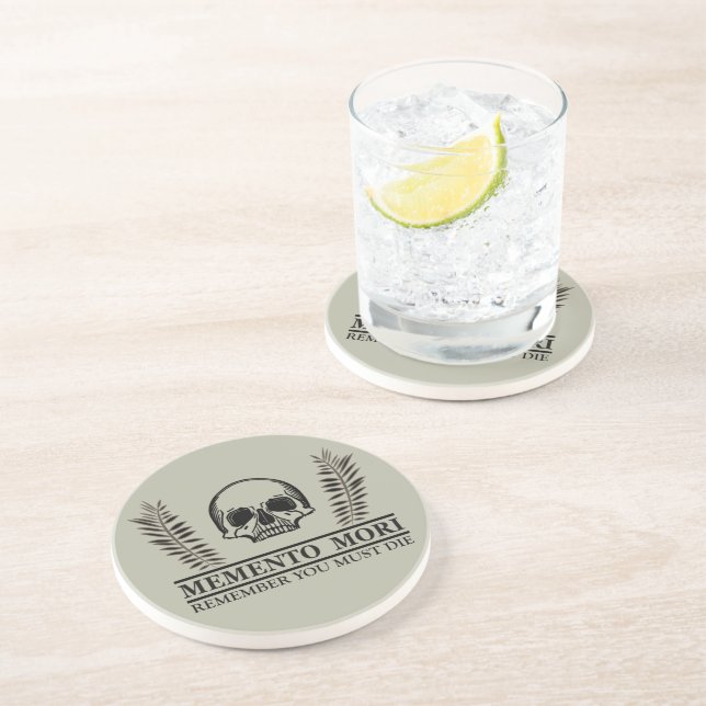 Seize the Day Memento Mori skull Coaster (Side)