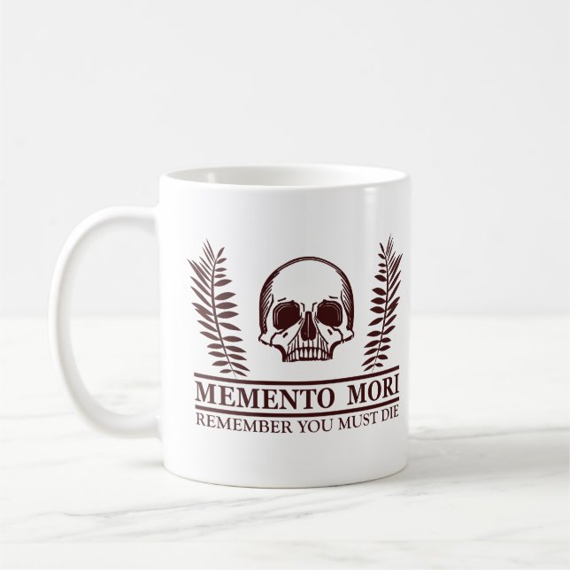 Seize the Day Memento Mori skull Coffee Mug (Left)